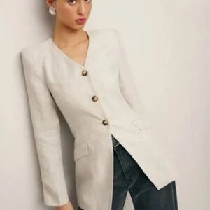 Reformation Larsen blazer in oatmeal size 12 NWT